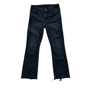 RtA Kiki Flare Crop Raw Hem Jeans in Black Dusk Wash Los Angeles - Size 25